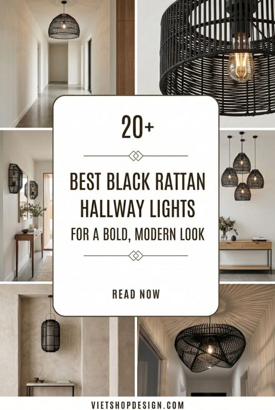 20+ Best Black Rattan Hallway Lights For A Bold, Modern Look - Stylish Hallway Lighting Inspo
