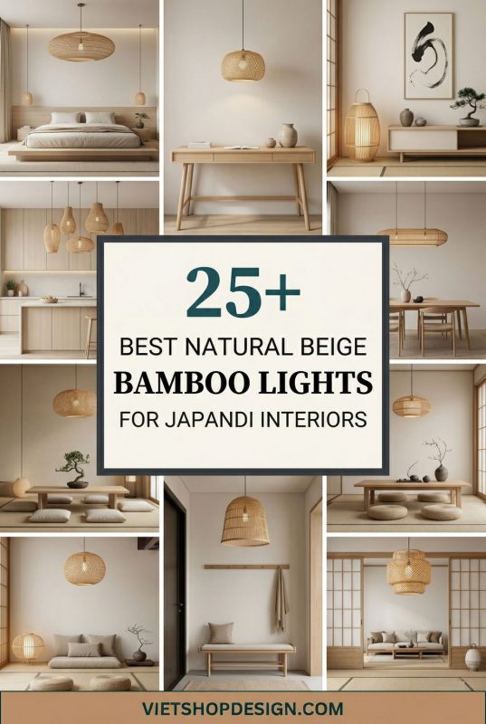 25+ Best Natural Beige Bamboo Lights For Japandi Interiors - Minimalist Japanese-scandi Style