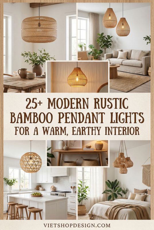 25+ Modern Rustic Bamboo Pendant Lights For A Warm, Earthy Interior - Rustic Home Decor Inspiration