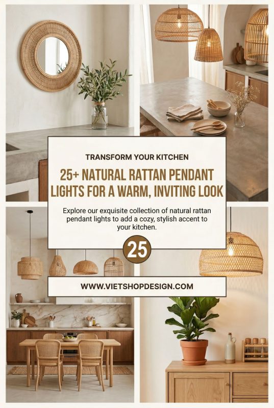 25+ Trending Kitchen Rattan Pendant Lights For A Warm, Modern Space - Functional Kitchen Decor Inspo