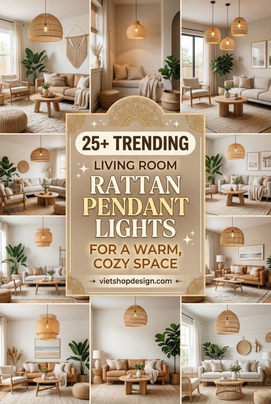 25+ Trending Living Room Rattan Pendant Lights For A Warm, Cozy Space - Cozy Living Room Lighting Inspo