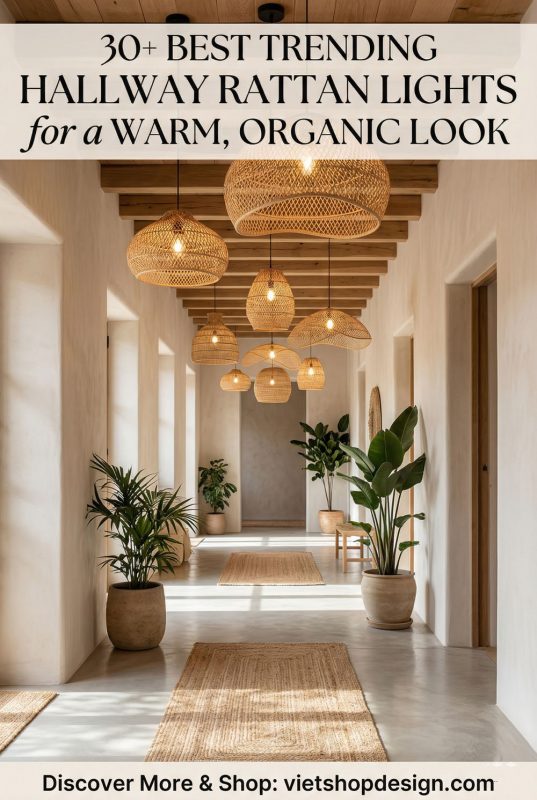 30+ Best Trending Hallway Rattan Lights For A Warm, Organic Look - Stylish Hallway Lighting Inspo