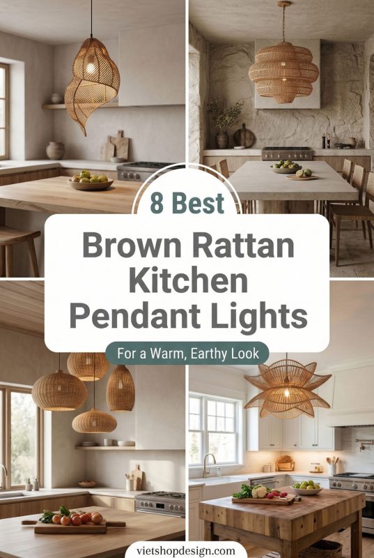 8 Best Brown Rattan Kitchen Pendant Lights For A Warm, Earthy Look - Functional Kitchen Decor Inspo