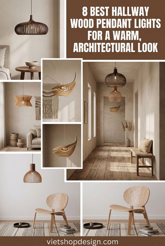 8 Best Hallway Wood Pendant Lights For A Warm, Architectural Look - Stylish Hallway Lighting Inspo