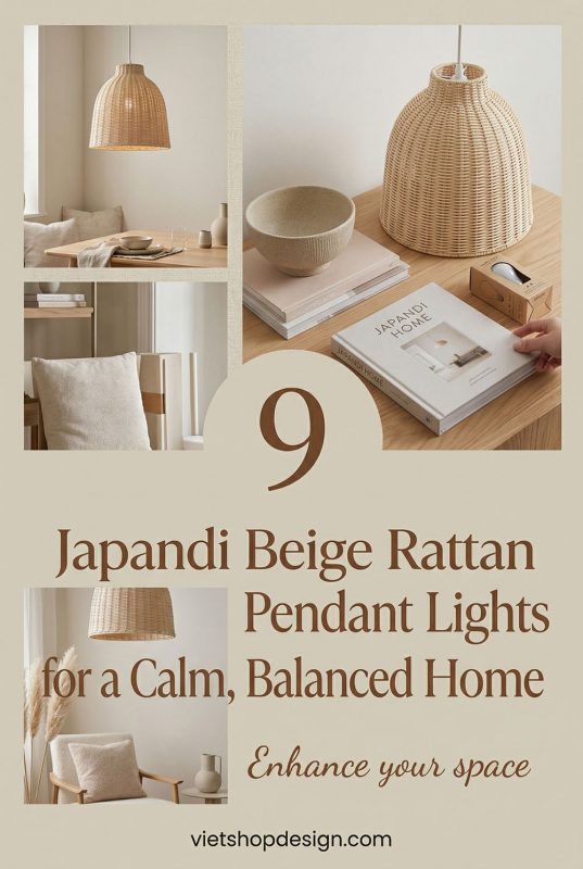 9 Japandi Beige Rattan Pendant Lights For A Calm, Balanced Home - Cozy Home Decor Inspiration