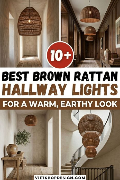 Brown Rattan Hallway Lights For A Warm, Earthy Look