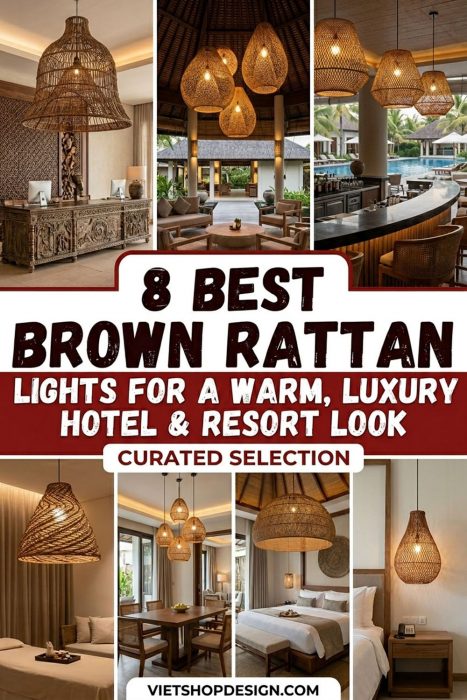 Brown Rattan Lights For A Warm, Luxury Hotel & Resort Look