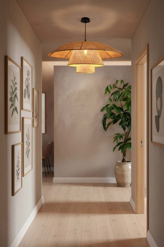 Hallway 3 Tier Rattan Chandelier - Elegant Flow