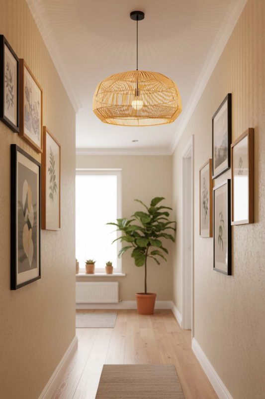 Hallway Bamboo Cage Pendant Light A - Clean & Modern