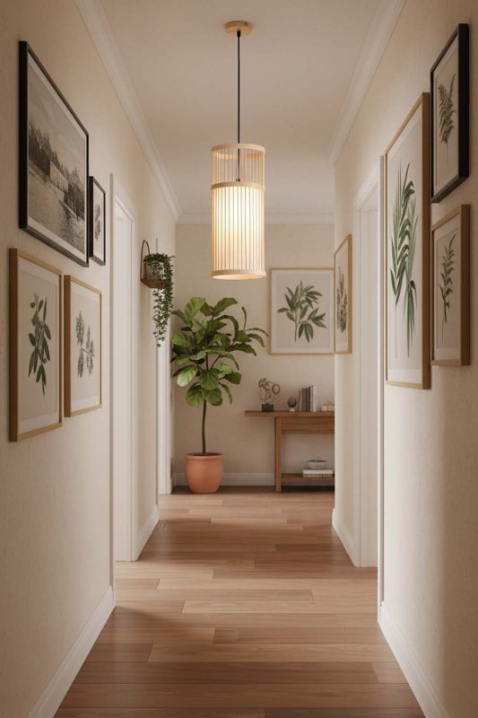 Hallway Bamboo Cylinder Pendant Light - Soft & Guiding Light