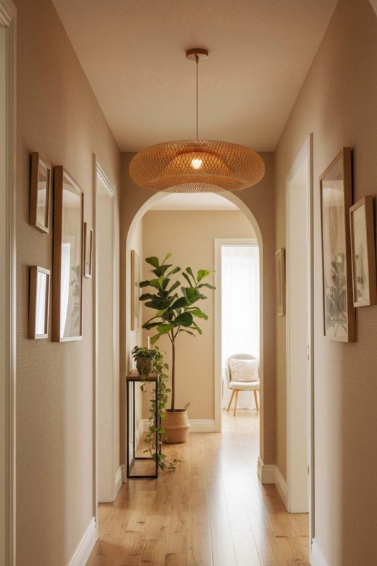 Hallway Bamboo Halo Pendant Light - Bright & Seamless