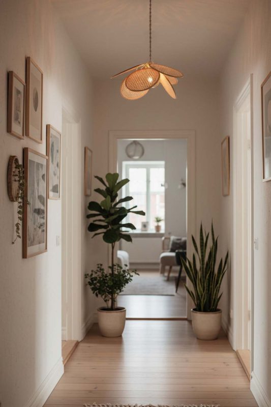 Hallway Bamboo Petal Pendant Light - Elegant Flow