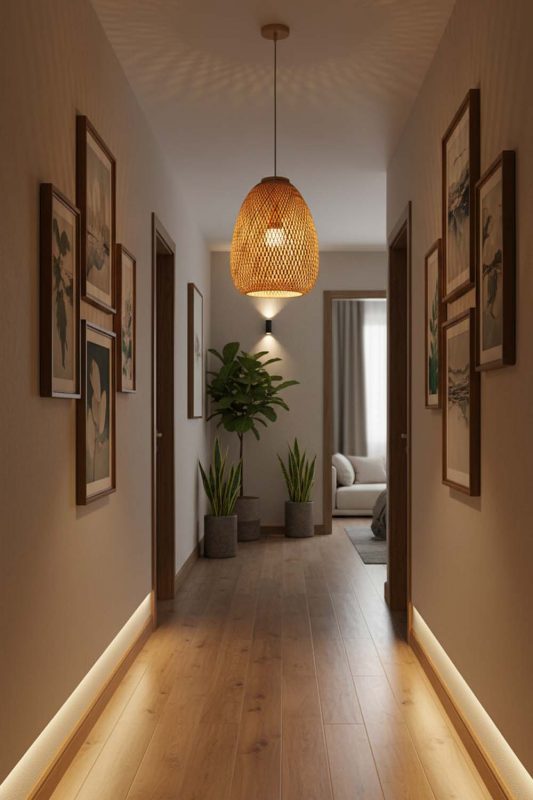 Hallway Bamboo Raindrop Pendant Light - Bright & Seamless