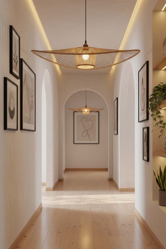 Hallway Bamboo Wave Pendant Light - Soft & Guiding Light