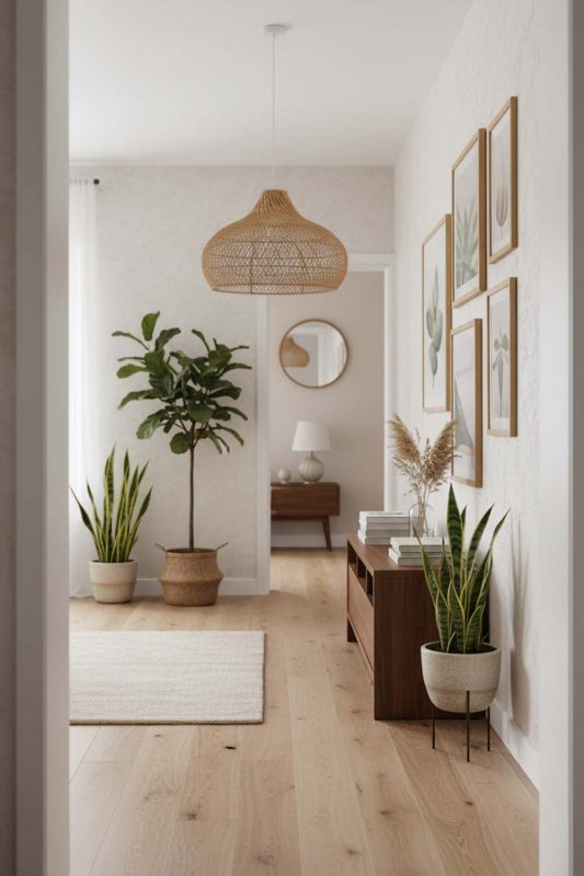 Hallway Beige Kloe Rattan Pendant Light - Elegant Flow