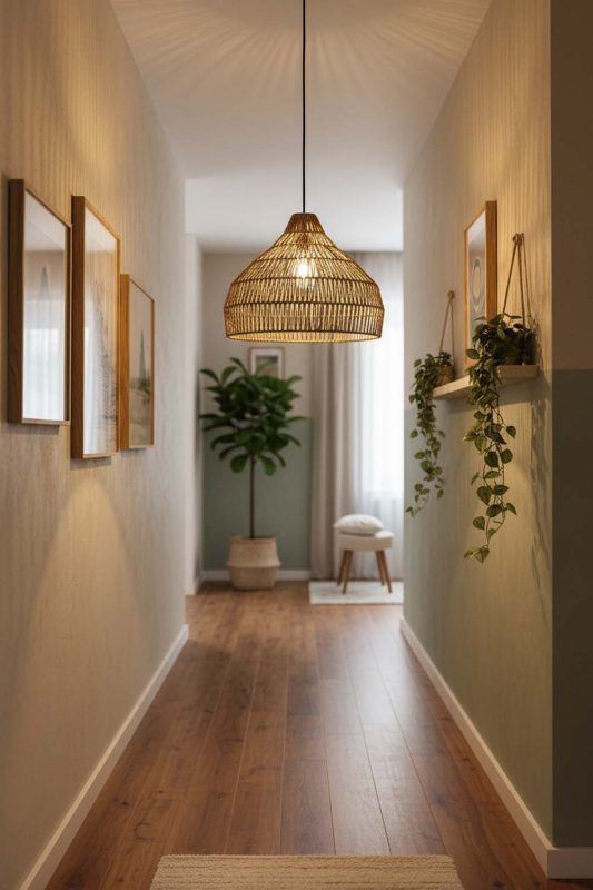 Hallway Bell Shape Hemp Rope Pendant Light - Soft & Guiding Light