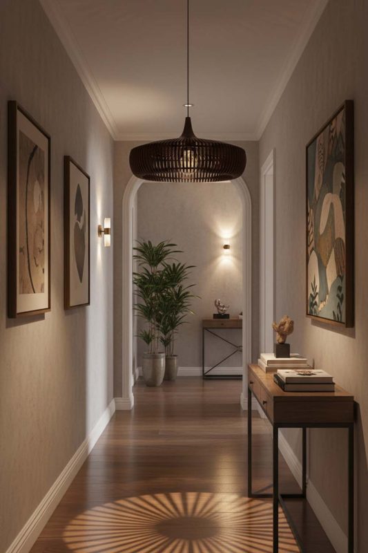 Hallway Coffee Bentwood Pendant Light - Elegant Flow