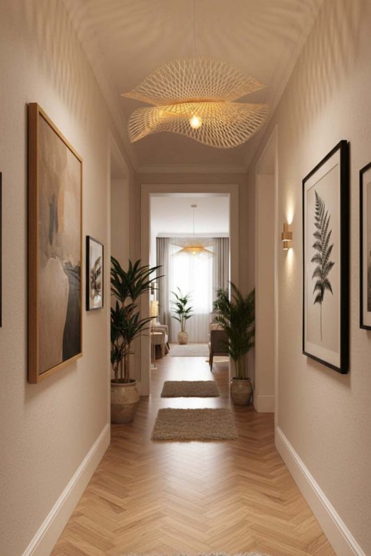 Hallway Double Bamboo Lotus Leaf Pendant Light - Elegant Flow