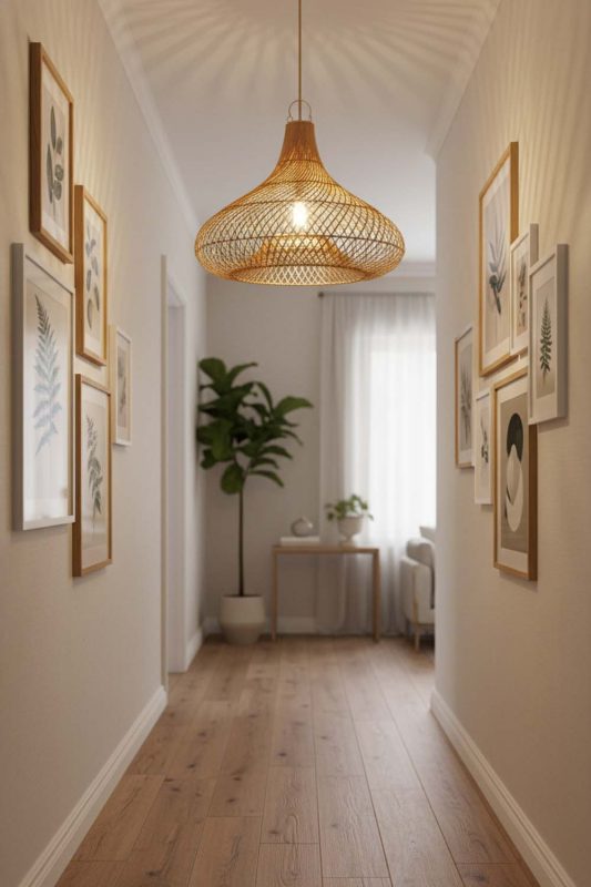 Hallway Gourd Rattan Pendant Light - Clean & Modern