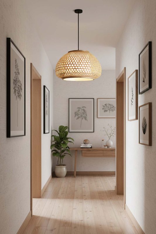 Hallway Lattice Bamboo Pendant Light - Elegant Flow