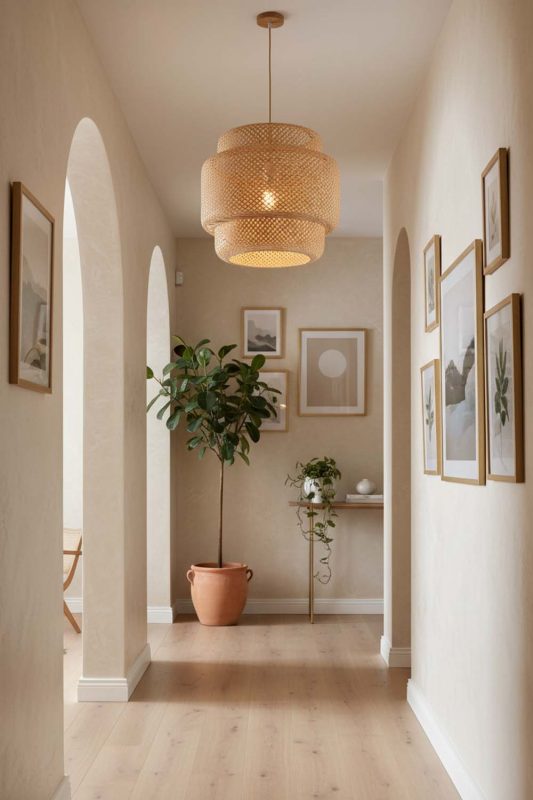 Hallway Natural Bamboo Sinnerlig Pendant Lamp - Bright & Seamless