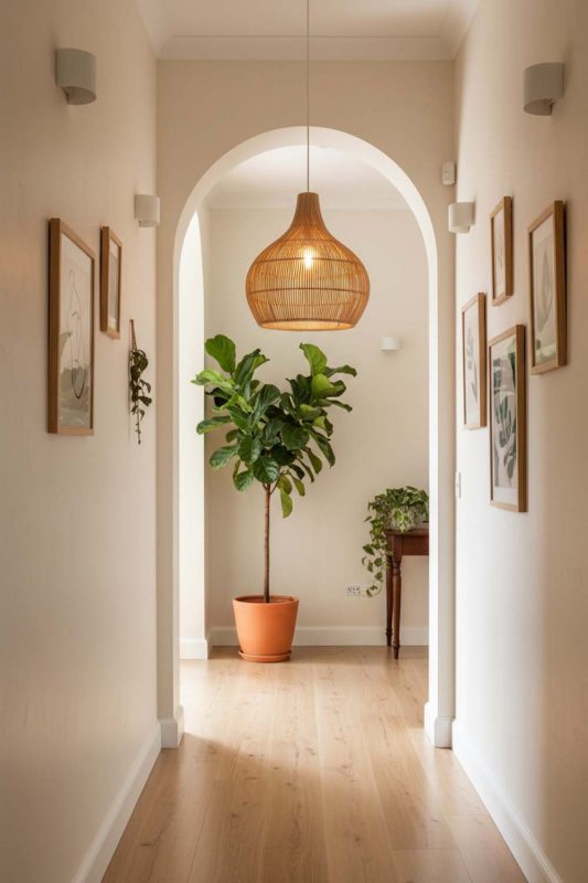 Hallway Natural Simple Rattan Pendant Light - Soft & Guiding Light