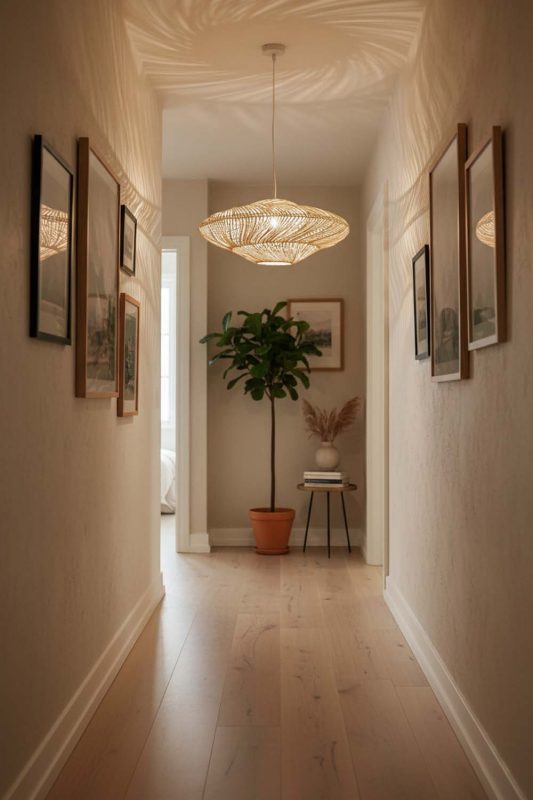 Hallway Natural Ufo Shades Rattan Lamp - Elegant Flow