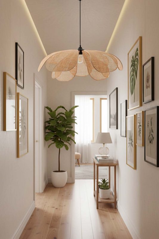 Hallway Rattan Flower Hanging Light - Soft & Guiding Light