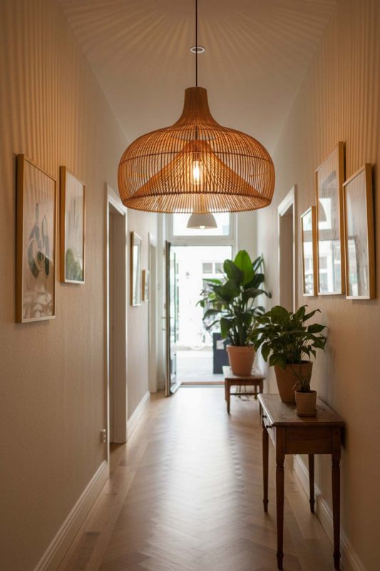 Hallway Rattan Gourd Pendant Light - Soft & Guiding Light