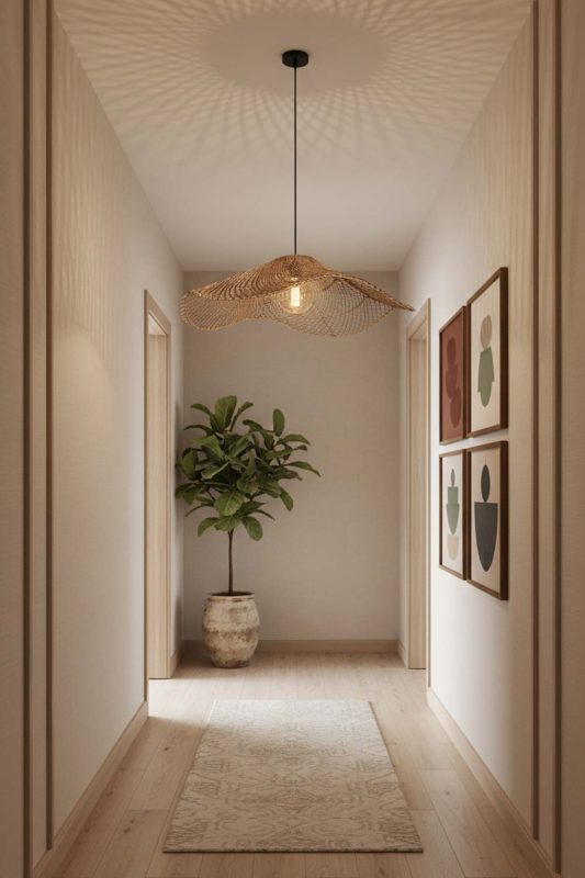 Hallway Single Lotus Leaf Pendant Light - Clean & Modern