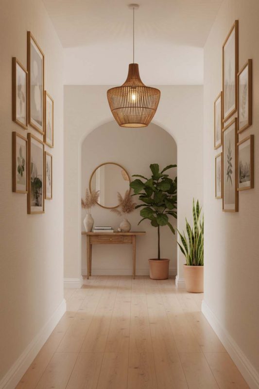 Hallway Special Geometric Bamboo Pendant Light - Clean & Modern