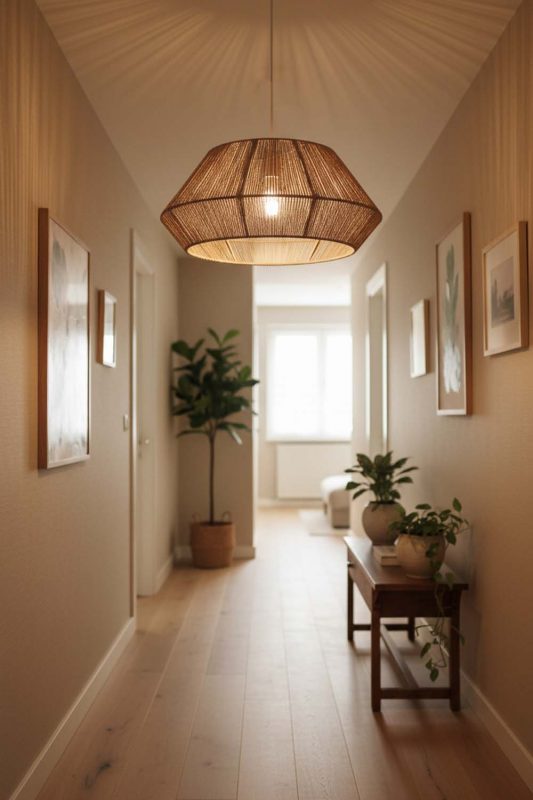 Hallway Vintage Jute Rope Pendant Light - Bright & Seamless