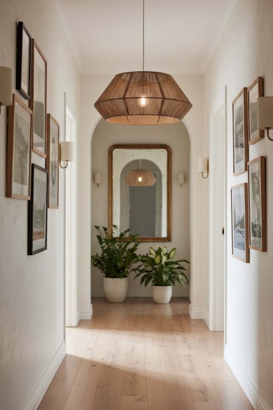 Hallway Vintage Jute Rope Pendant Light - Elegant Flow