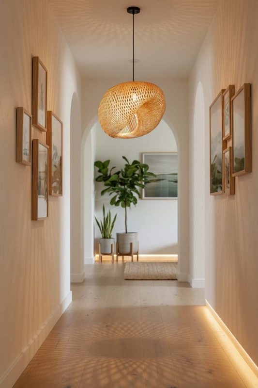 Hallway Wicker Bird Nest Pendant Light B - Bright & Seamless