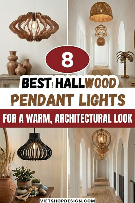 Hallway Wood Pendant Lights For A Warm, Architectural Look