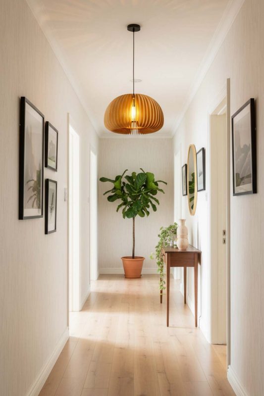 Hallway Wood Slat Pendant Light - Clean & Modern