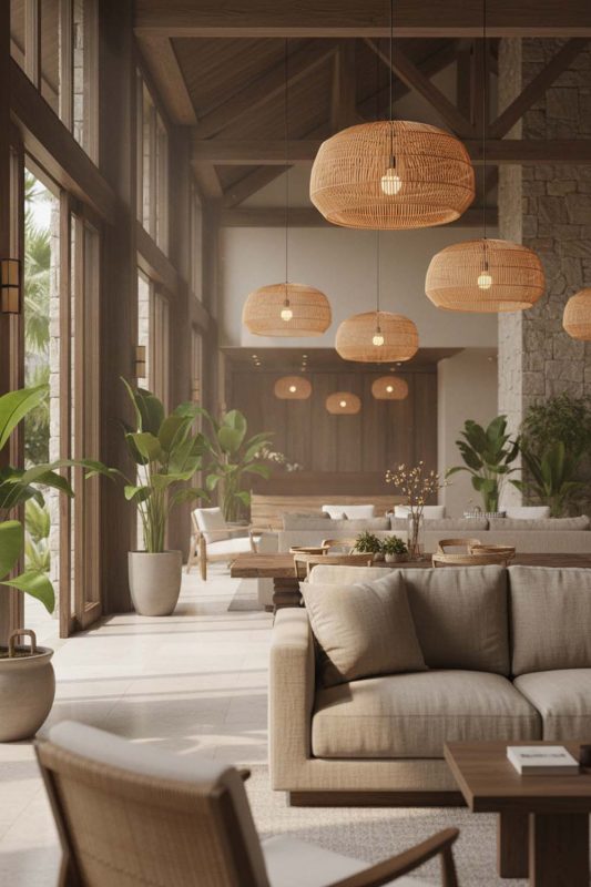 Hotel & Resort Bamboo Cage Pendant Light A - Calm & Inviting