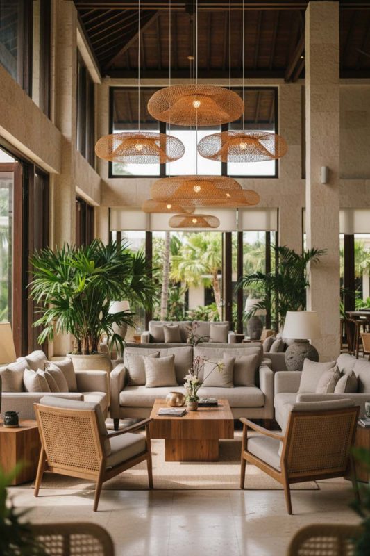 Hotel & Resort Bamboo Halo Pendant Light - Luxury & Relaxing