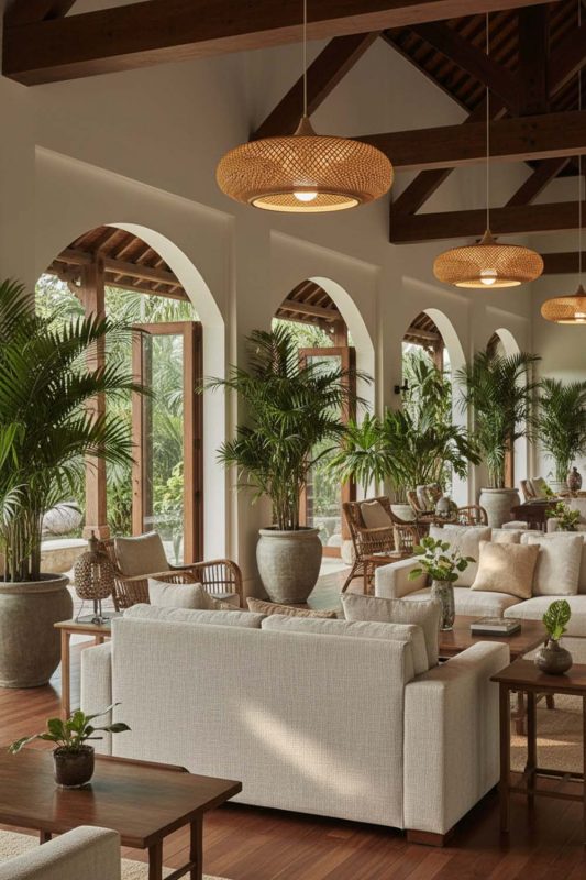 Hotel & Resort Bamboo Wood Pendant Light - Elegant & Premium