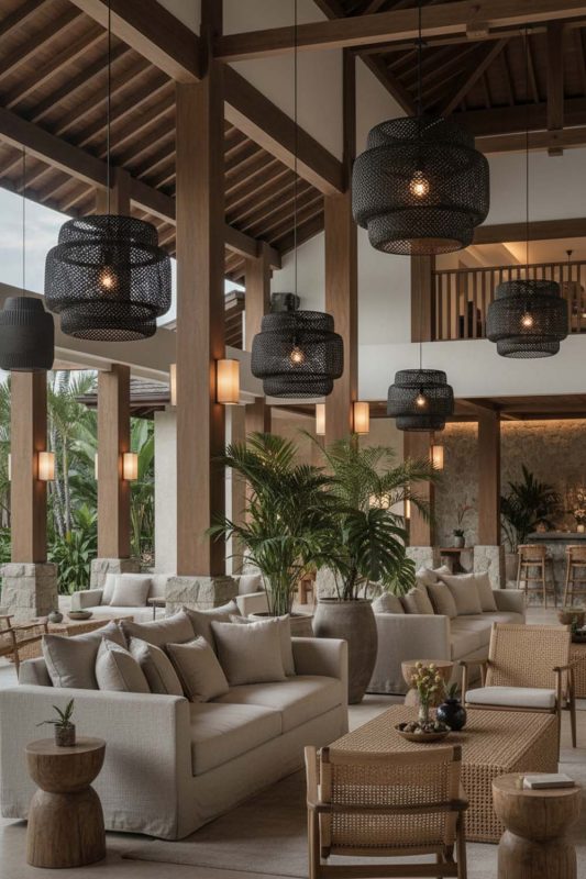 Hotel & Resort Black Bamboo Sinnerlig Pendant Lamp - High-end Experience