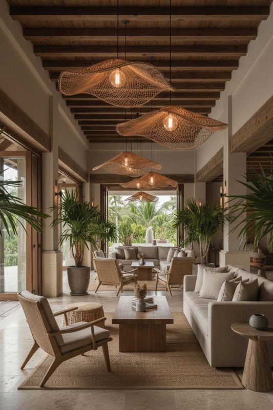 Hotel & Resort Cluster Lotus Leaf Pendant Light - Resort-style Ambience