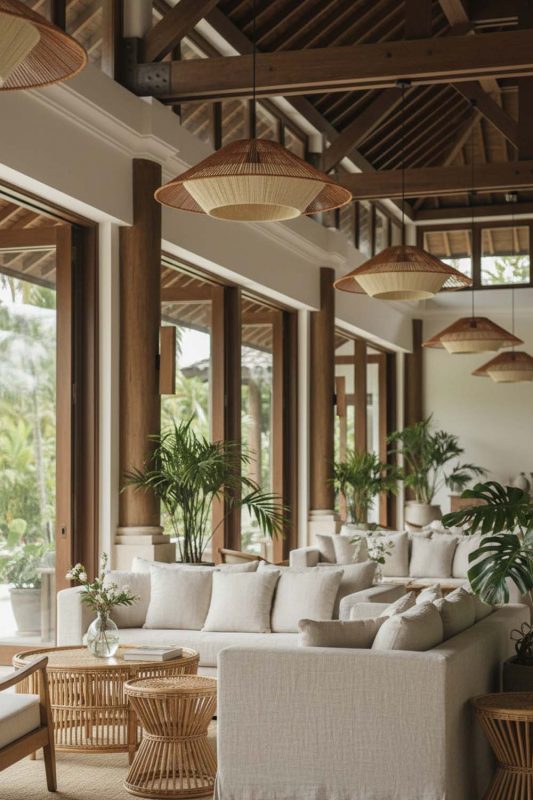 Hotel & Resort Cone Hemp Rope Pendant Lamp - Resort-style Ambience
