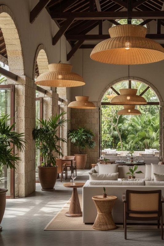 Hotel & Resort Highland Rattan Pendant Light - Resort-style Ambience