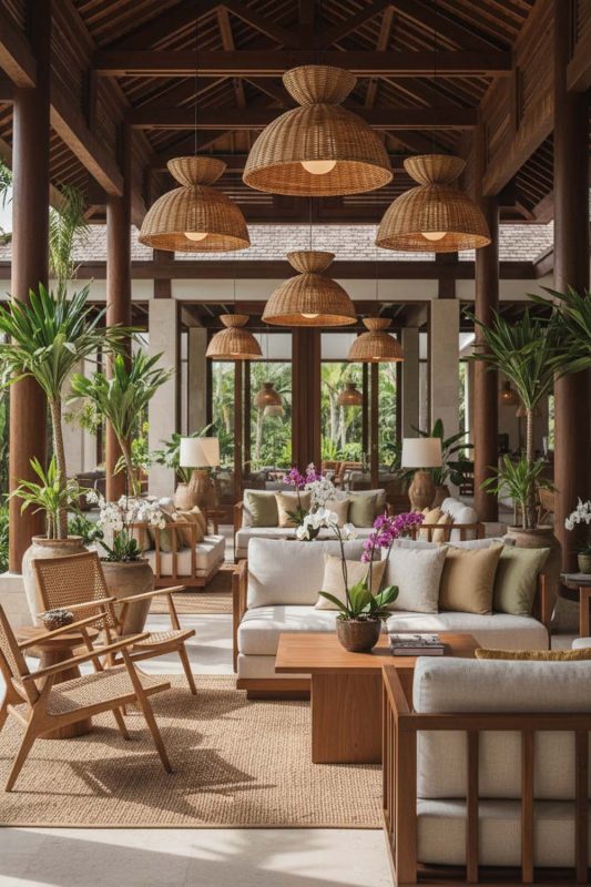 Hotel & Resort Hourglass Rattan Pendant Light - High-end Experience