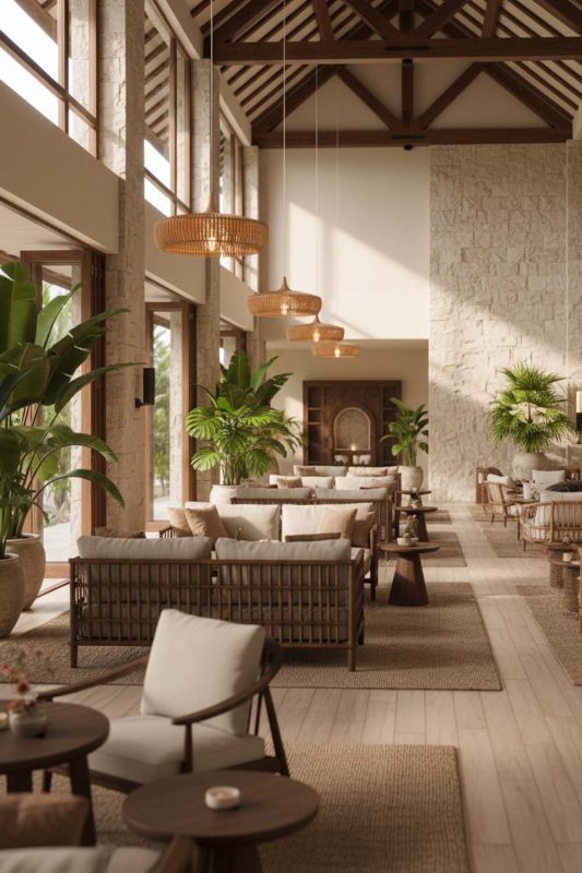 Hotel & Resort Natural Bentwood Pendant Light - High-end Experience