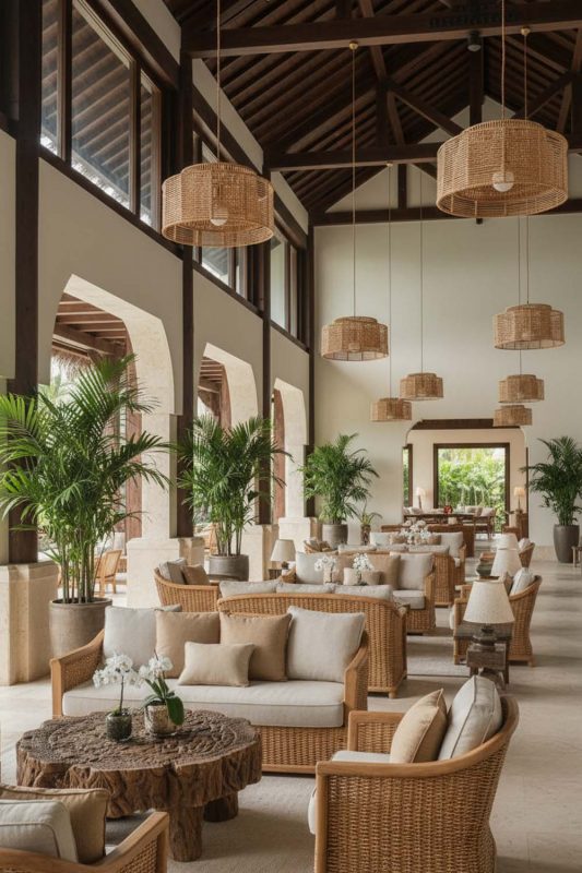 Hotel & Resort Paper Rope Pendant Light A - Elegant & Premium