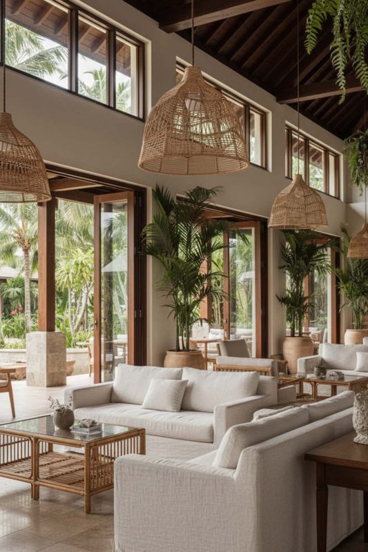 Hotel & Resort Paper Rope Pendant Light B - Resort-style Ambience