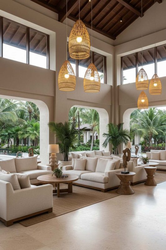 Hotel & Resort Rattan Egg-shaped Pendant Light - Luxury & Relaxing