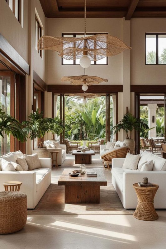 Hotel & Resort Rattan Lotus Pendant Light - Calm & Inviting