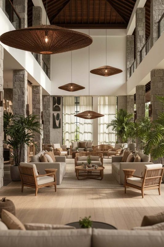 Hotel & Resort Ufo Jute Rope Pendant Light - High-end Experience
